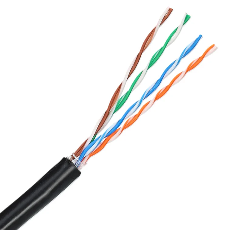 Кабель витая пара КСВПП CAT 5e, PE, 10PR, 24AWG, OUTDOOR, черный, 305м