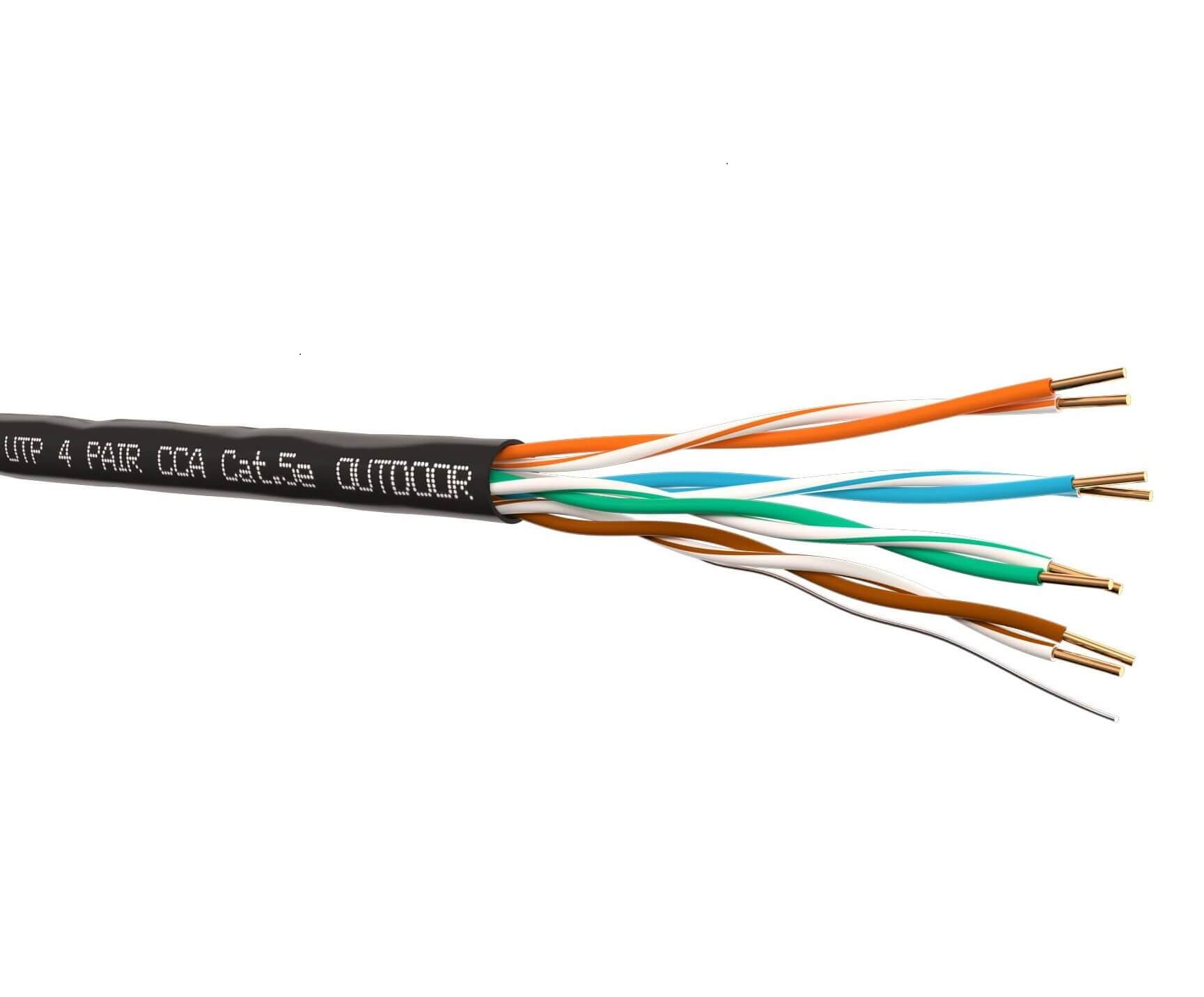 Кабель витая пара U/UTP,CU,CAT 5e, PE, 4PR, 24AWG, OUTDOOR, черный, 305м SkyNet